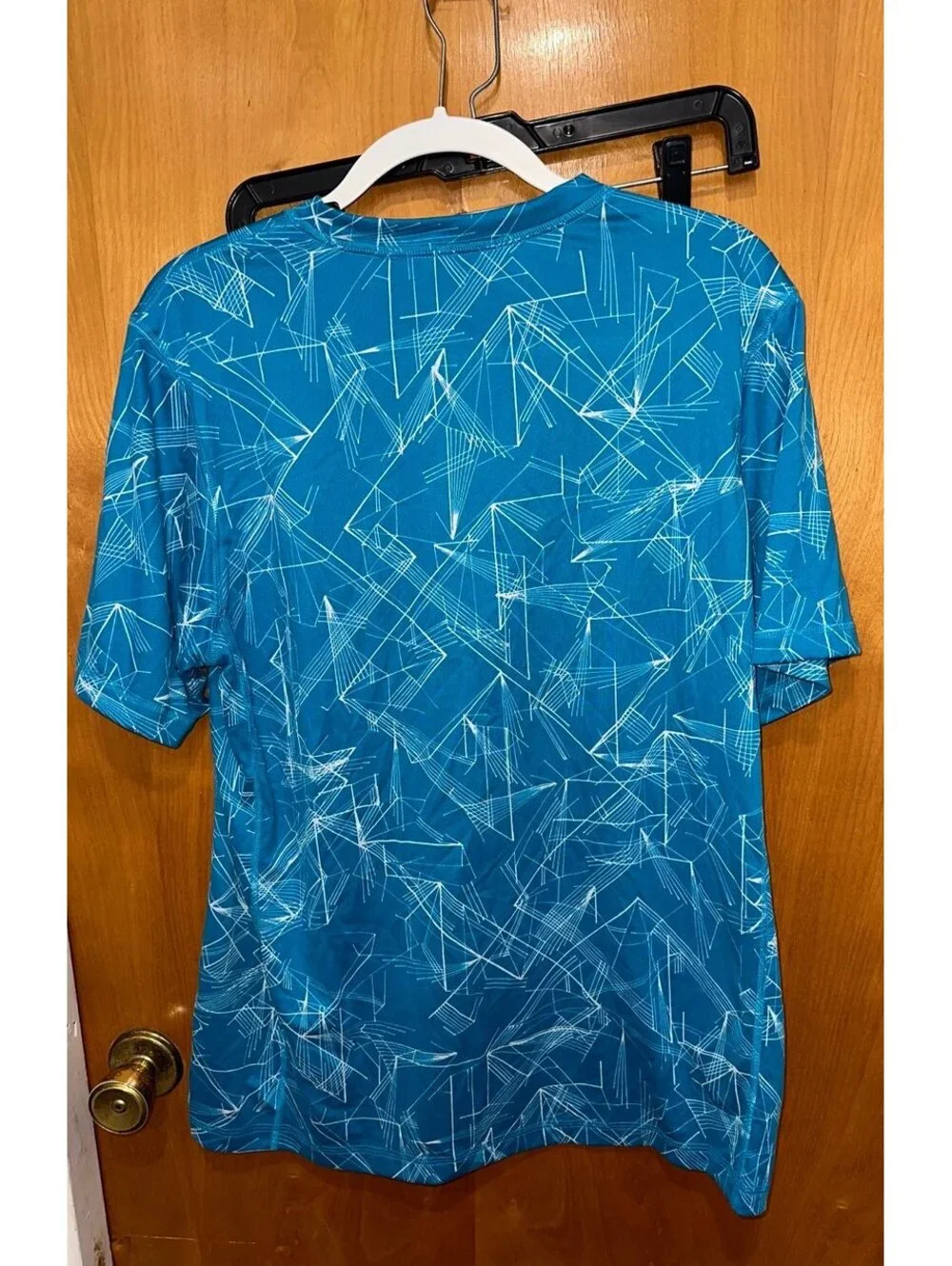 North Face blue and white shirt size large
